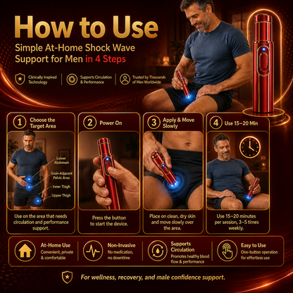 Advanced Acoustic Shockwave Therapy restores penile tissue health to enhance rise rigidity⬆️, stamina, and male performance confidence, relieving muscle pain, joint stiffness, tendon discomfort