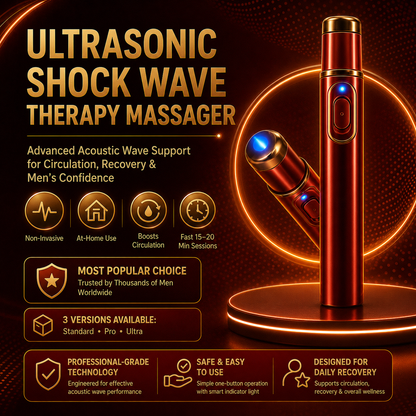 Advanced Acoustic Shockwave Therapy restores penile tissue health to enhance rise rigidity⬆️, stamina, and male performance confidence, relieving muscle pain, joint stiffness, tendon discomfort