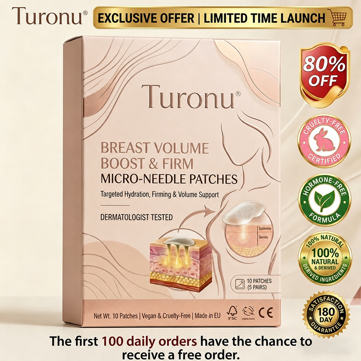 💥Turonu® 🥛 Targeted Breast Enhancement Advanced Nano Microneedle Patch💃